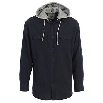 Gioberti Men's Removable Hoodie Plaid Checkered Flannel Button Down Shirt