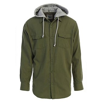 Gioberti Men's Removable Hoodie Plaid Checkered Flannel Button Down Shirt