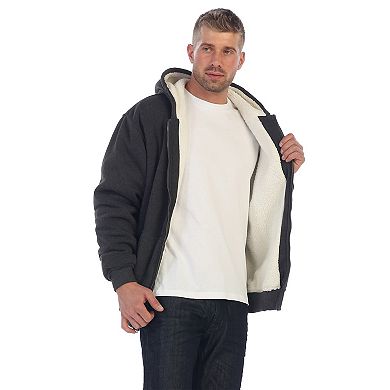 Gioberti Men Heavyweight Sherpa Lined Fleece Hoodie Jacket