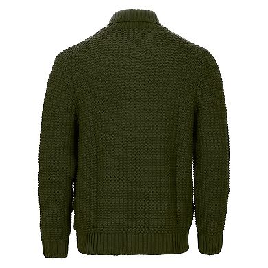 Gioberti Mens 100% Cotton Milano Knit Full-Zip Sweater