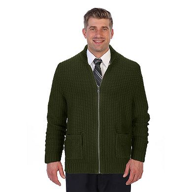 Gioberti Men's 100% Cotton Milano Knit Full-zip Sweater