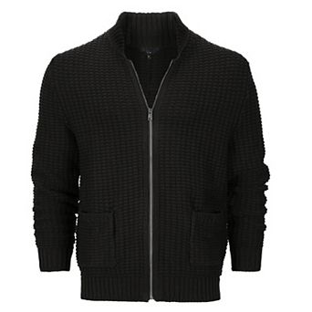 Gioberti Men's 100% Cotton Milano Knit Full-zip Sweater