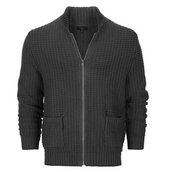 Gioberti Men's 100% Cotton Milano Knit Full-zip Sweater
