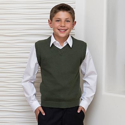 Gioberti Boy's V-Neck 100% Cotton Knitted Pullover Sweater Vest
