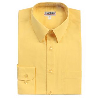 Gioberti Kid's Long Sleeve Solid Dress Shirt