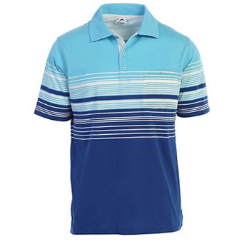 Gioberti Men's Striped Polo Shirt With Pocket - Yarn Dye