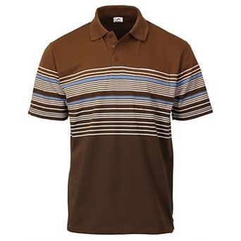 Gioberti Men's Striped Polo Shirt With Pocket - Yarn Dye