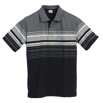 Gioberti Men's Striped Polo Shirt With Pocket - Yarn Dye