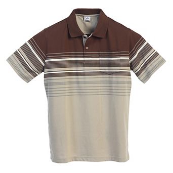Gioberti Men's Striped Polo Shirt With Pocket - Yarn Dye