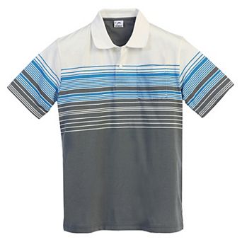 Gioberti Men's Striped Polo Shirt With Pocket - Yarn Dye