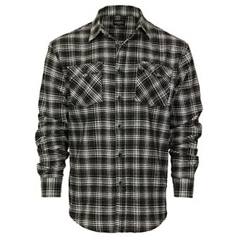 Gioberti Men's Plaid Checkered 100% Cotton Brushed Flannel Shirt