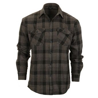 Gioberti Men's Plaid Checkered 100% Cotton Brushed Flannel Shirt