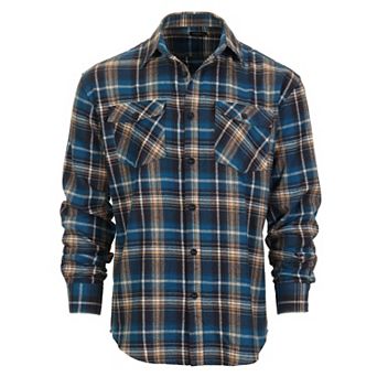 Gioberti Men's Plaid Checkered 100% Cotton Brushed Flannel Shirt