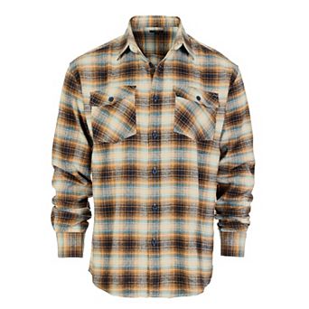 Gioberti Men's Plaid Checkered 100% Cotton Brushed Flannel Shirt