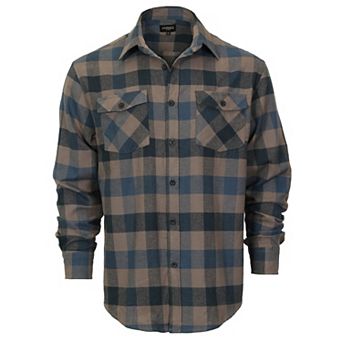 Gioberti Men's Plaid Checkered 100% Cotton Brushed Flannel Shirt