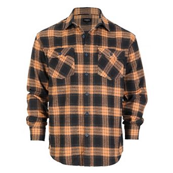 Gioberti Men's Plaid Checkered 100% Cotton Brushed Flannel Shirt