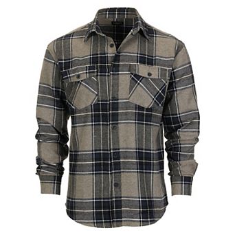 Gioberti Men's Plaid Checkered 100% Cotton Brushed Flannel Shirt