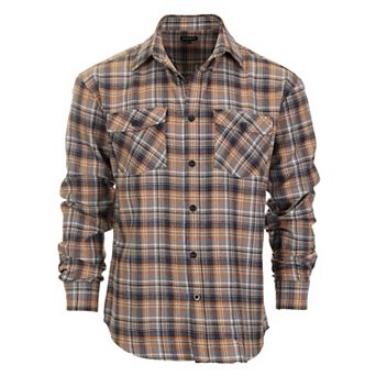 Gioberti Men's Plaid Checkered 100% Cotton Brushed Flannel Shirt