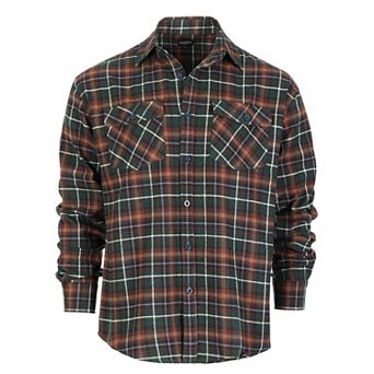 Gioberti Men's Plaid Checkered 100% Cotton Brushed Flannel Shirt