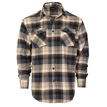 Gioberti Men's Plaid Checkered 100% Cotton Brushed Flannel Shirt