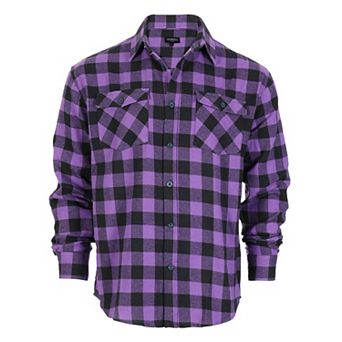 Gioberti Men's Plaid Checkered 100% Cotton Brushed Flannel Shirt
