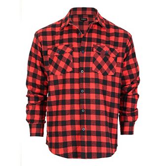 Gioberti Men's Plaid Checkered 100% Cotton Brushed Flannel Shirt