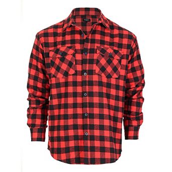 Gioberti Men's Plaid Checkered 100% Cotton Brushed Flannel Shirt