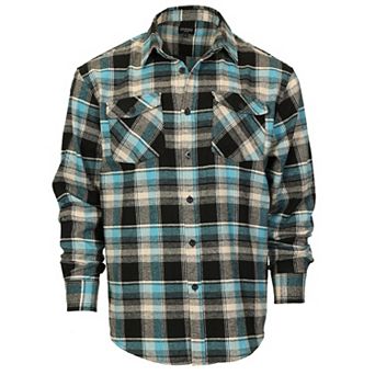 Gioberti Men's Plaid Checkered 100% Cotton Brushed Flannel Shirt