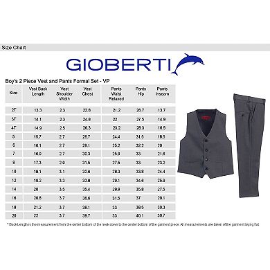 Gioberti 2 Piece Toddlers Kids Boys Formal Vest and Pants Set