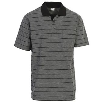 Gioberti Men's Regular Fit Yarn Dye Striped Short Sleeve Polo Shirt With Pocket