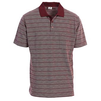 Gioberti Men's Regular Fit Yarn Dye Striped Short Sleeve Polo Shirt With Pocket