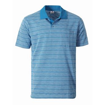 Gioberti Men's Regular Fit Yarn Dye Striped Short Sleeve Polo Shirt With Pocket