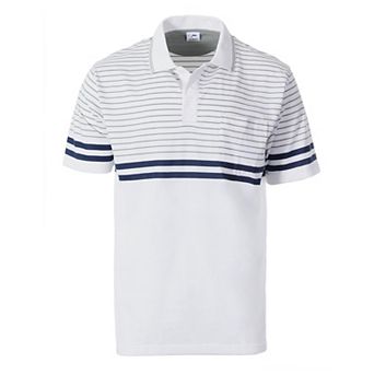 Gioberti Men's Double Striped Contrast Polo Shirt With Pocket - Yarn Dye