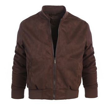 Gioberti Men's Faux Suede Bomber Jacket with Warm Light Inner Padding
