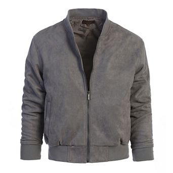 Gioberti Men's Faux Suede Bomber Jacket With Warm Light Inner Padding