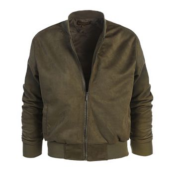 Gioberti Men's Faux Suede Bomber Jacket With Warm Light Inner Padding