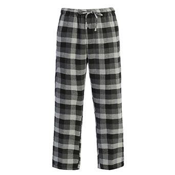 Gioberti Men's Yarn Dye Brushed Flannel Pajama Pants, Elastic Waist