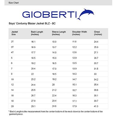 Gioberti Kid's Corduroy Blazer Jacket