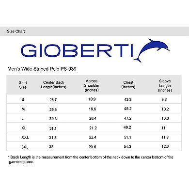 Gioberti Men's Wide Striped Polo Shirt - Contrasting Collar Short Sleeve Yarn Dye