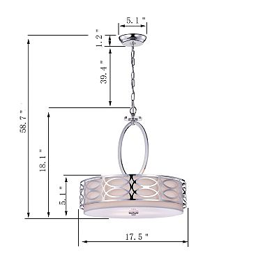 Greenville Signature 3-Light Drum Chandelier for Dining/Living Room, Bedroom