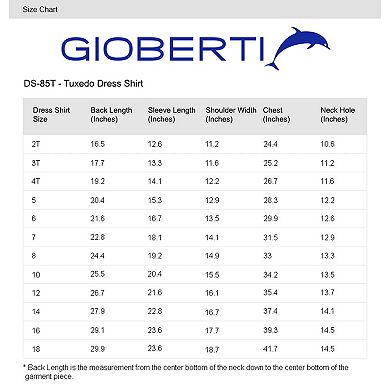 Gioberti Boy's White Tuxedo Dress Shirt, With Bow Tie And Metal Studs