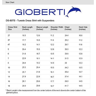 Gioberti Kid's White Tuxedo Dress Shirt, With Bow Tie And Metal Studs