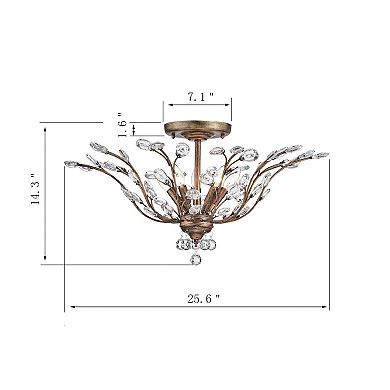 Greenville Signature 5-Light Cluster Semi Flush Mount for Dining/Living Room, Bedroom, Office, Entryway