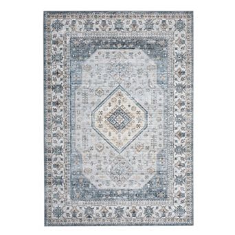 Garvee Persian Area Rug Washable Rug Vintage Thin Rug Low Pile Decor Rug
