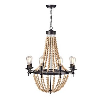 Greenville Signature 8-Light Candle Style Chandelier With Wood Accents