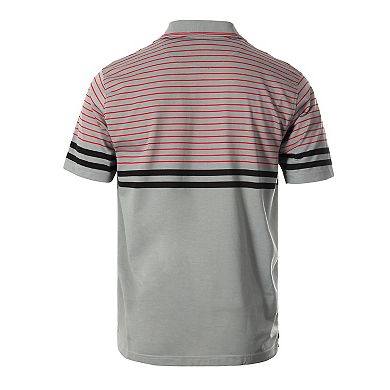 Gioberti Men's Double Striped Contrast Polo Shirt With Pocket - Yarn Dye