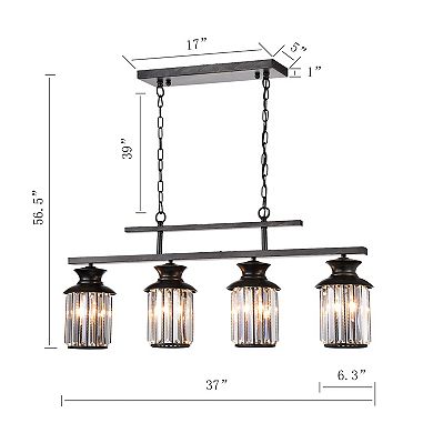 Greenville Signature 4-Light Chandelier for Kitchen, Living/Dining Room, Foyer, Bedroom