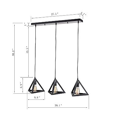 Greenville Signature 3-Light Geometric Pendant for Kitchen Island