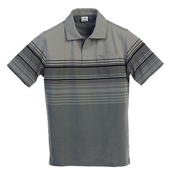 Gioberti Men's Striped Polo Shirt With Pocket - Yarn Dye
