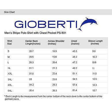 Gioberti Men's Striped Polo Shirt With Pocket - Yarn Dye